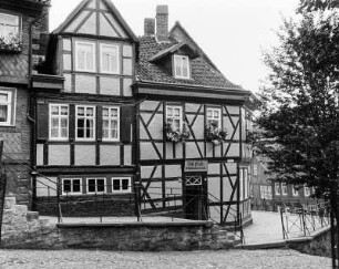 Nordhausen, Fachwerkhaus : Nordhausen. Blick zur Schuhmacherwerkstatt "Wilhelm Pfeiffer"