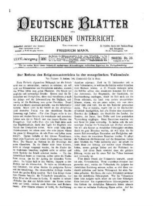 Zur Reform des Religionsunterrichts in der evangelischen Volksschule