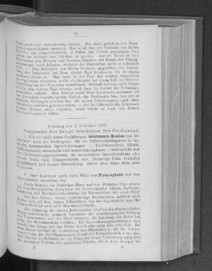 Sitzung am 3. October 1899.