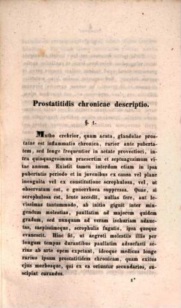De prostatidis chronicae pathologia : dissertatio inauguralis medica