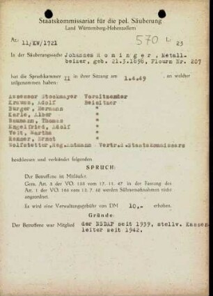 Rominger, Johannes