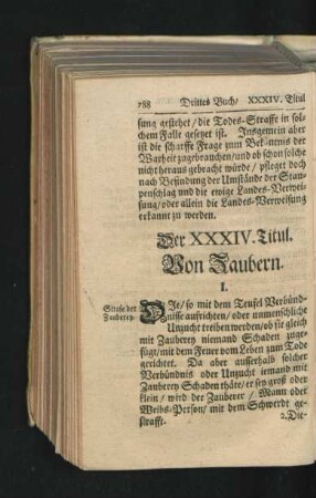 Der XXXIV. Titul. Von Zaubern.
