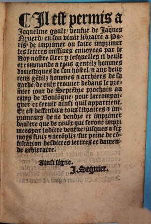 Lettres missives du Roy