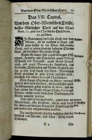 Das VIII. Capitel. Von dem Ober-Rheinischen Creiße