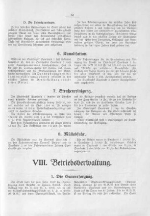 VIII. Betriebsverwaltung