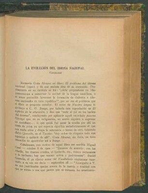 La evolución del idioma nacional