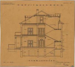 Fischer, Theodor; München, Arcisstr. 20; Haus Jagenberg - Querschnitt
