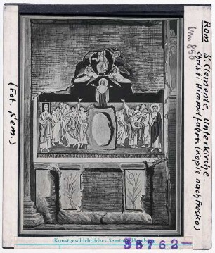 Rom: San Clemente, Mariae Himmelfahrt, Nachzeichnung des Freskos