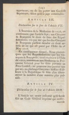 Article IV. Déclaration sur le sens de l'Article XLII.