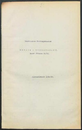 1924/25: Jahresbericht ... - 1924/25