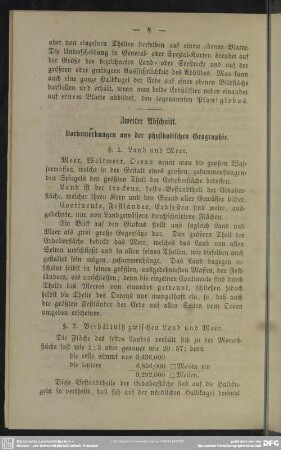 Zweiter Abschnitt. Vorbemerkungen aus der physikalischen Geographie