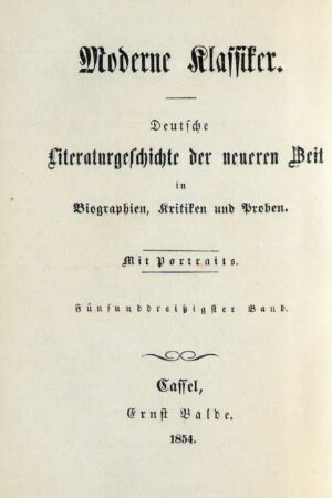 Ludwig Tieck : mit Portrait