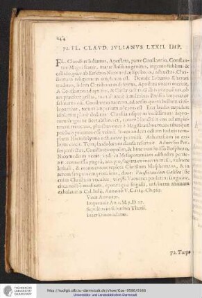 72. Fl. Claud. Iulianus LXXII. Imp.