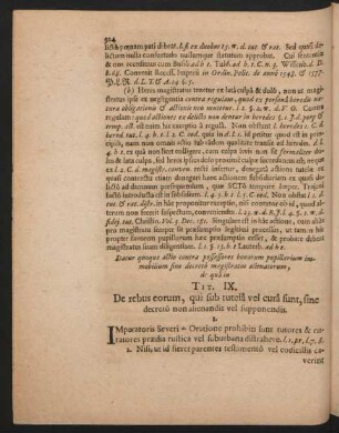 Tit. IX. De rebus eorum, qui sub tutelâ vel curâ sunt, sine decretô non alienandis vel supponendis.