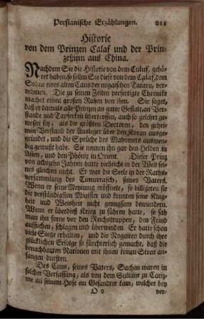 Historie von dem Prinzen Calaf und der Prinzessinn aus China