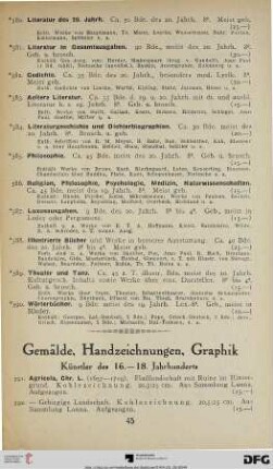 Gemälde, Handzeichnungen, Graphik (Nr. 591-847)