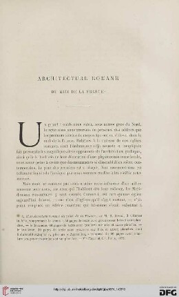 2. Pér. 9.1874: Architecture romane du midi de la France, [1] : [Rezension]
