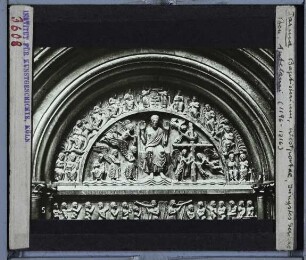 Parma, Baptisterium : Portalrelief der Westseite: Jüngstes Gericht