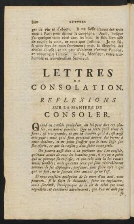 Lettres De Consolation