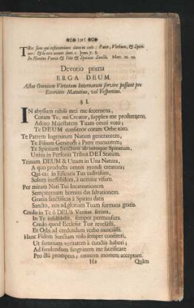 Devotio prima. Erga Deum.