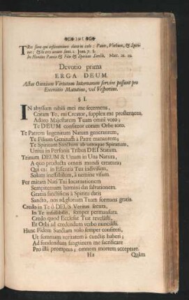 Devotio prima. Erga Deum.