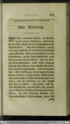 Achte Abtheilung