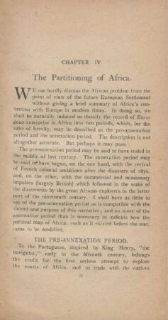 Chapter IV. The partitioning of Africa