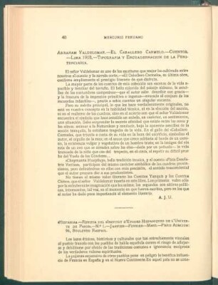 Abraham Valdelomar: El caballero Carmelo. - Cuentos.