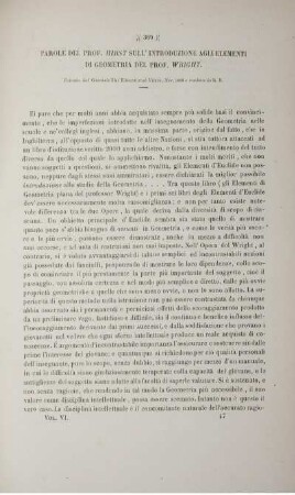 Parole del prof. hirst sull' introduzione agli elementi di geometria del prof. wright.