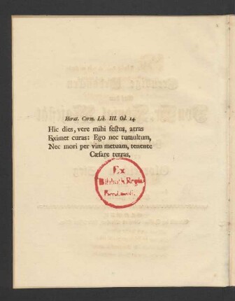 Horat. Carm. Lib. III. Od.14