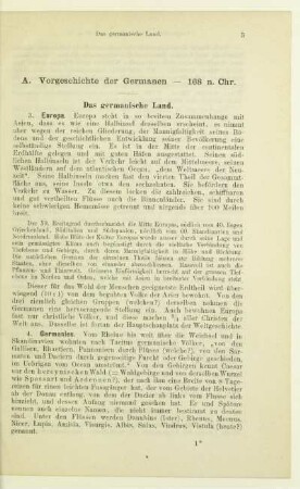 A. Vorgeschichte der Germanen - 168 n. Chr.