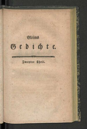 Gleims Gedichte. Zweyter Theil.