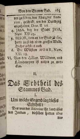 II. Das Erbtheil des Stammes Gad.
