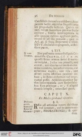Caput X.: De Mediis probandi Crimina