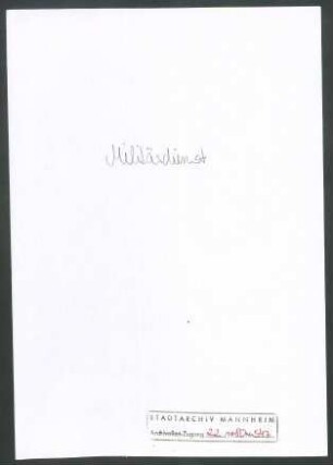 Gesuch Wicherts um Zurückstellung vom Militärdienst