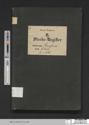 Sterberegister Booßen 1891