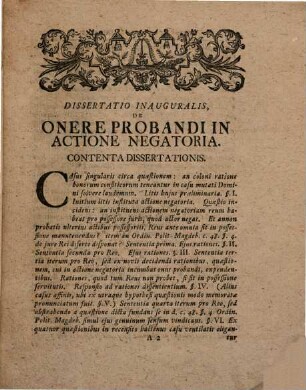Dissertatio Juridica Inauguralis De Onere Probandi In Actione Negatoria