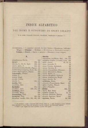 Indice Alfabetico
