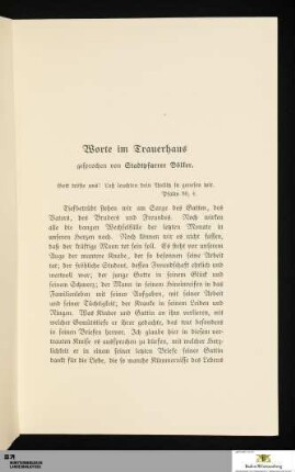 Worte im Trauerhaus