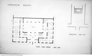 Grundriss des Erdgeschosses und Lageplan