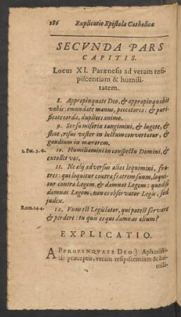 Secunda Pars Capitis. Locus XI. Paraenesis ad veram resipiscentiam & humilitatem.