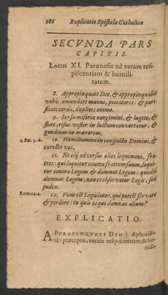 Secunda Pars Capitis. Locus XI. Paraenesis ad veram resipiscentiam & humilitatem.