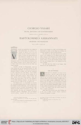 Giorgio Vasari, Maler, Architekt und Kunsthistoriker und Bartolommeo Ammannati, Architekt und Bildhauer