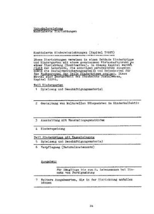 Vorschulerziehung, kombinierte Einrichtungen