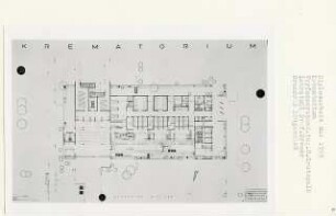 Krematorium (Diplomarbeit bei Willy Kreuer): Grundriss Erdgeschoss 1:200