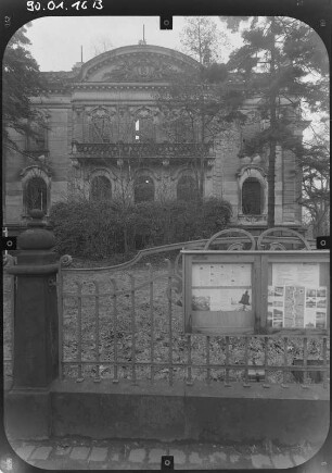 Dresden-Neustadt, Otto-Wagner-Straße (Georgenstraße) 6. Villa Eschebach (1900-1903; H. Thüme). Hauptschauseite von Nordwest