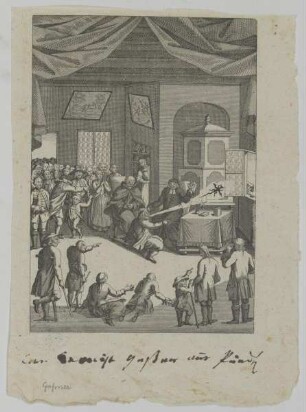 Bildnis des Johann Joseph Gassner während einer Teufelsaustreibung