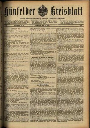 Ausgabe vom Donnerstag, den 25. Mai 1916.