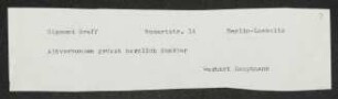 Brief von Gerhart Hauptmann an Sigmund Graff