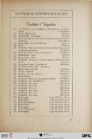 Textilien/Teppiche (Nr. 251-329)